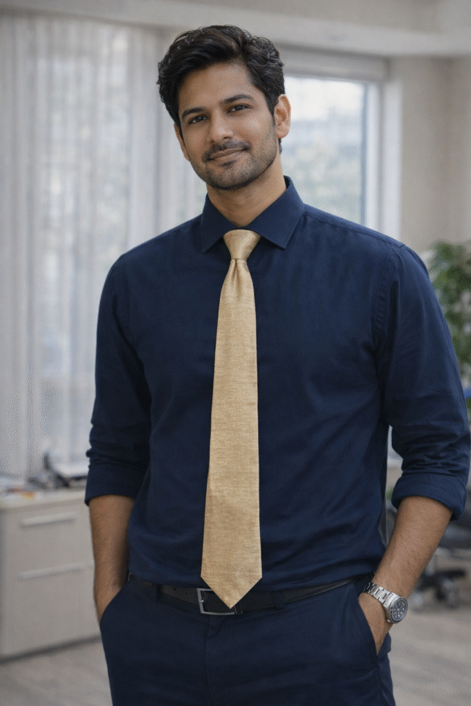 Muga silk tie