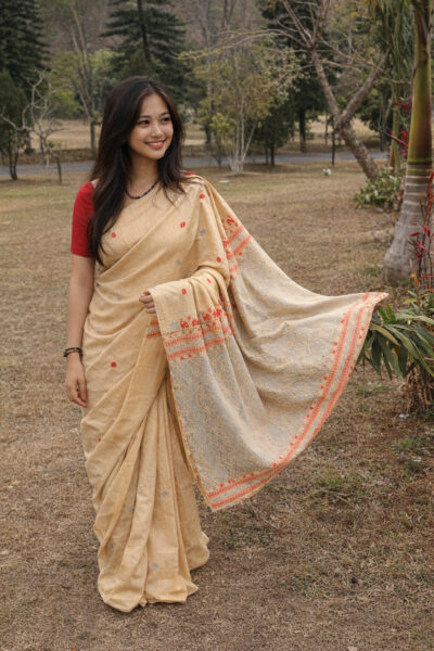 Eri silk saree handloom, handwoven
