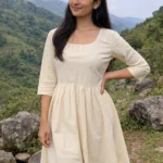 Cream coloured Ladies dress Handloom/ handwoven