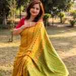 eri silk mustard yellow coloured saree with blouse piece