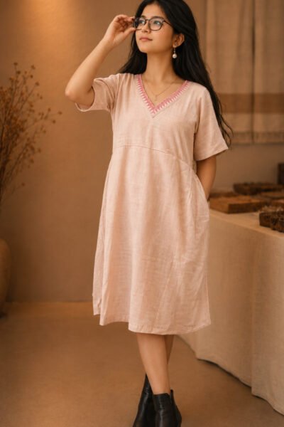 Pure eri silk Pink dress