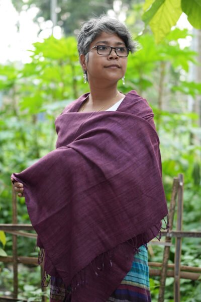 Natural-dyed eri stole