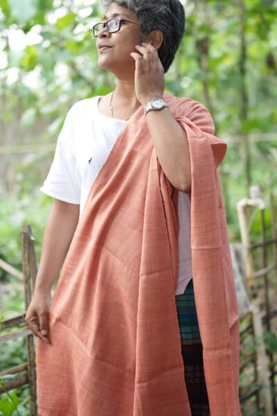 Natural-dyed eri stole
