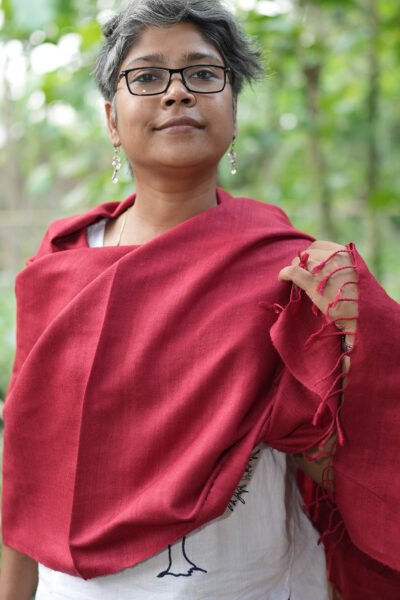 Natural-dyed eri stole